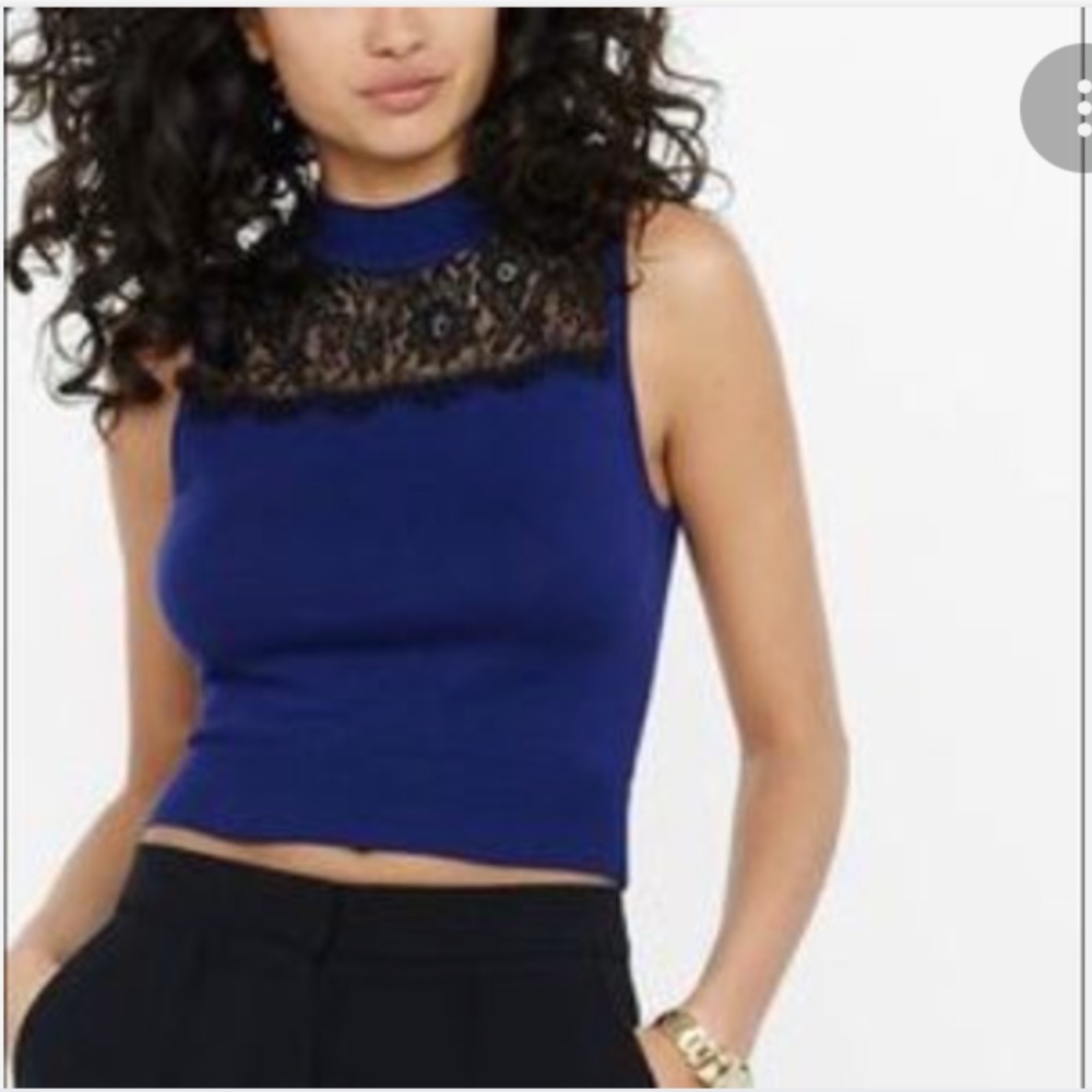 EUC Express Blue Crop Sweater Tank